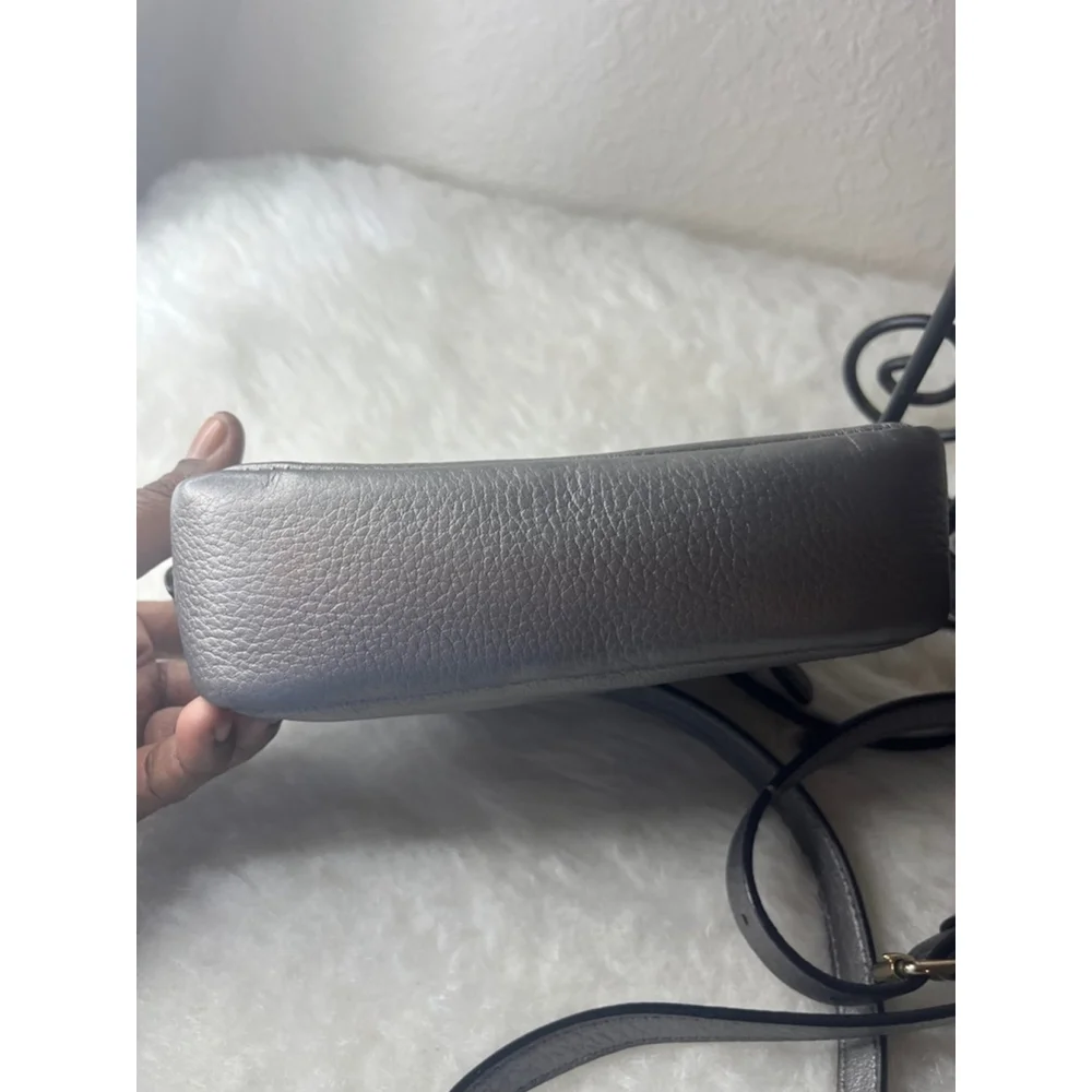 Diane Von Furstenberg Milo Mini Metallic Gray Crossbody Purse - Picture 7 of 13